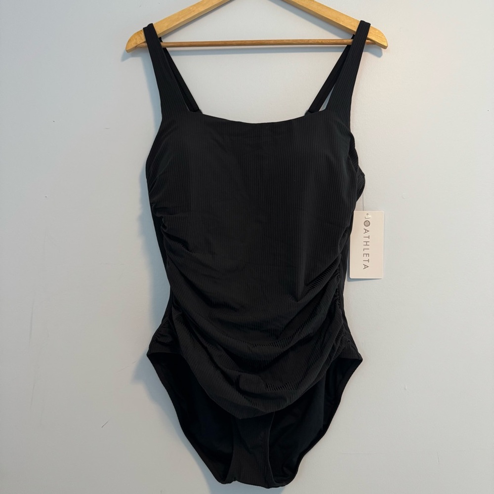 Athleta Women’s Square Neck Black One-Piece Swimsuit Size X-Large